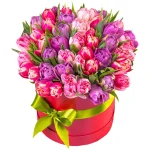 Бокс из 35 пионовидных тюльпанов